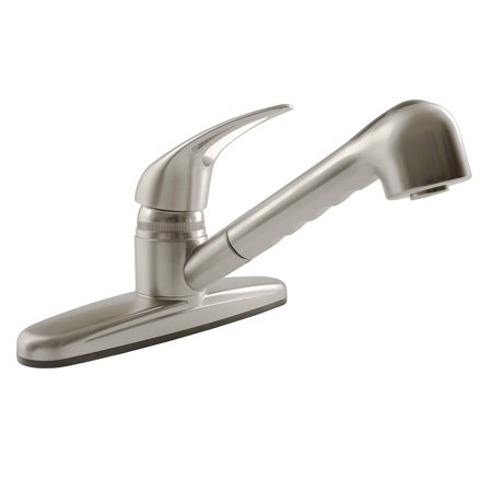 Non-Metallic Pull-Out RV Kitchen Faucet - Brushed Satin Nickel