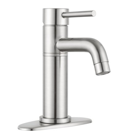 SINGLE HANDLE VESSEL RV LAVATORY FAUCET  BRUSHED SATIN NICKEL