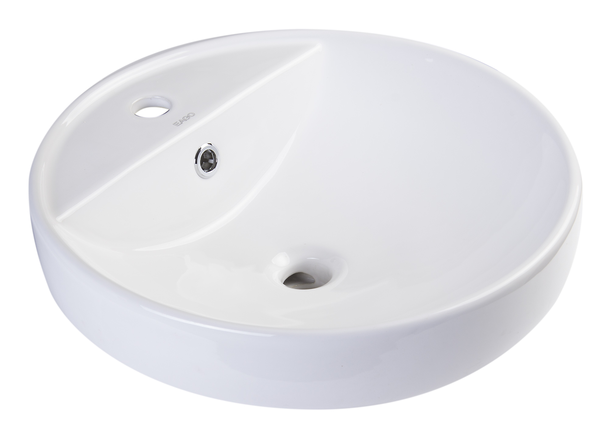 Eago BA141  18" Round Ceramic Above Mount Bathroom Basin Vessel Sink