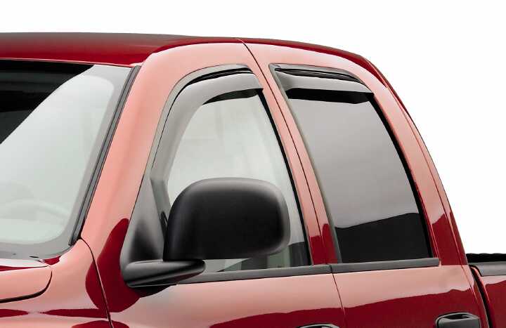 99-16 F250/F350/F450/F550 SUPER DUTY CREW CAB 4PC IN CHANNEL SLIMLINE WINDOW VISORS DARK SMOKE