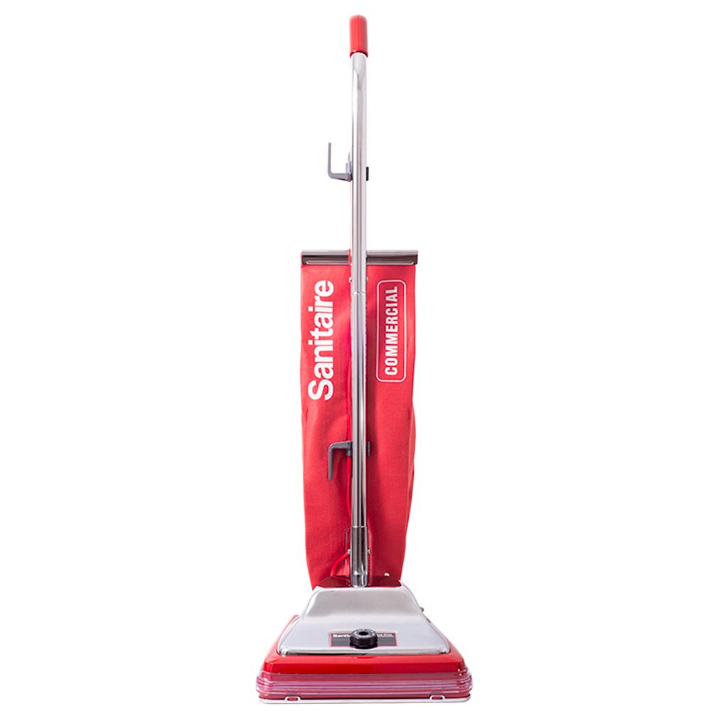TRADITION Upright Vacuum with Shake-Out Bag, 17.5 lb, Red