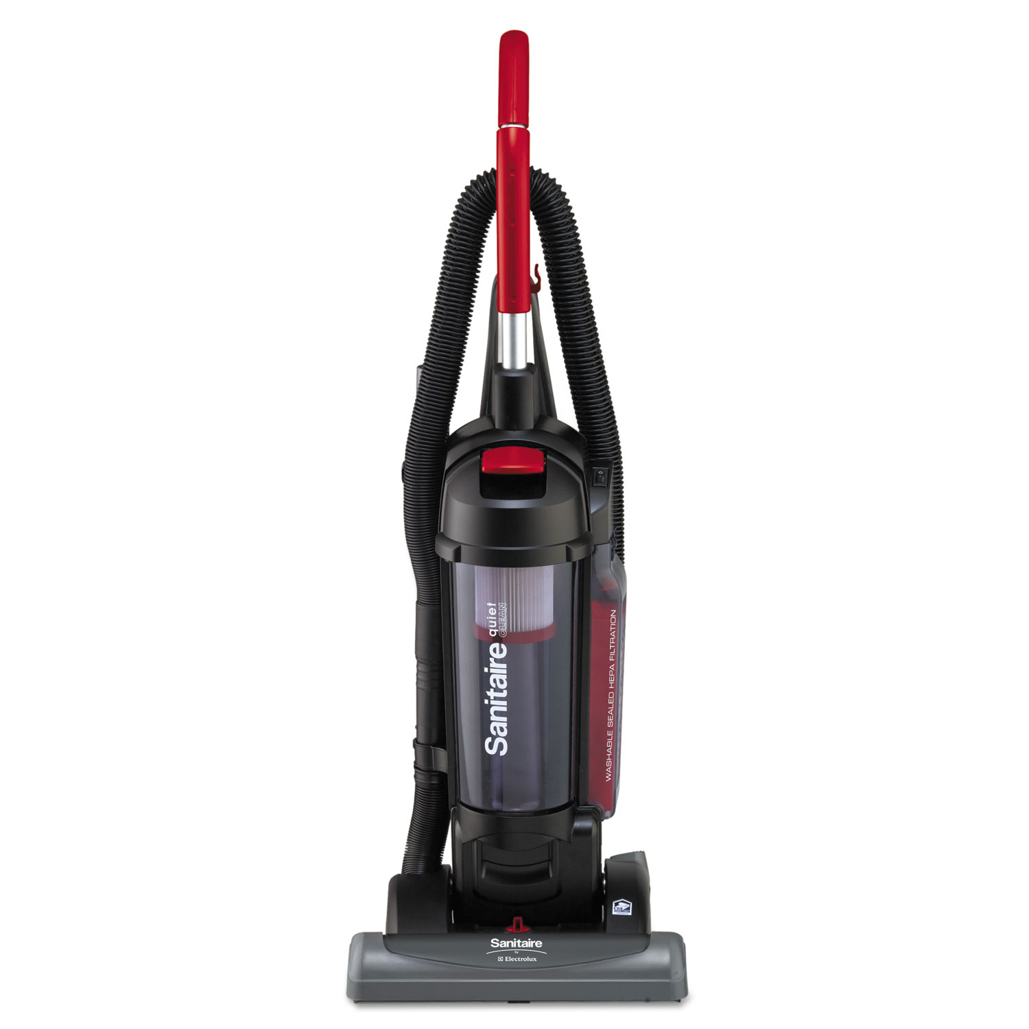FORCE QuietClean Upright Vacuum with Dust Cup and Sealed HEPA Filtration, Black