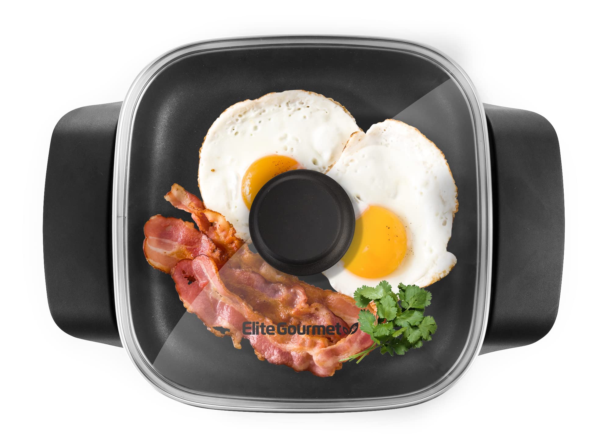 ELITE GOURMET EG808 8X8 NON-STICK ELETRIC SKILLET WITH GLASS