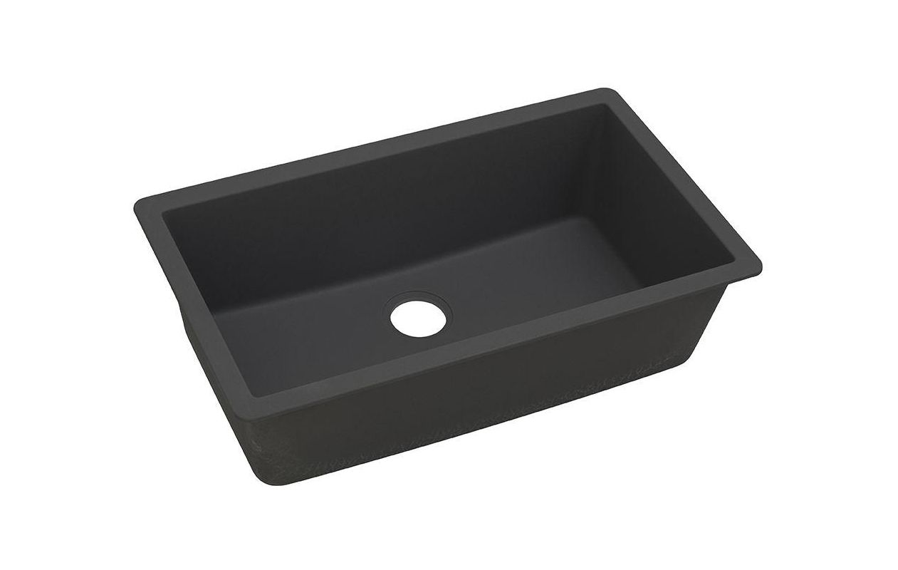 QUARTZ Classic 33 x 18-7/16 x 9-7/16 Single Bowl Undermount Sink Black