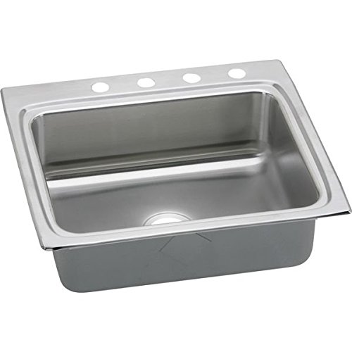 25" x 22" 1 Hole 1 Bowl Stainless Steel Sink Lustertone