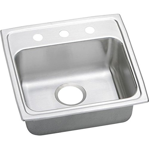 19" x 19" 2 Hole Single Bowl Gourmet Stainless Steel Sink
