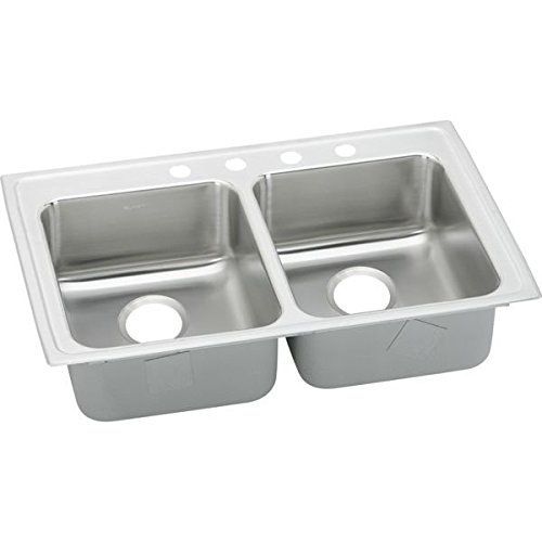 33 X 19 Three Hole Double Bowl ADA Sink Stainless Steel