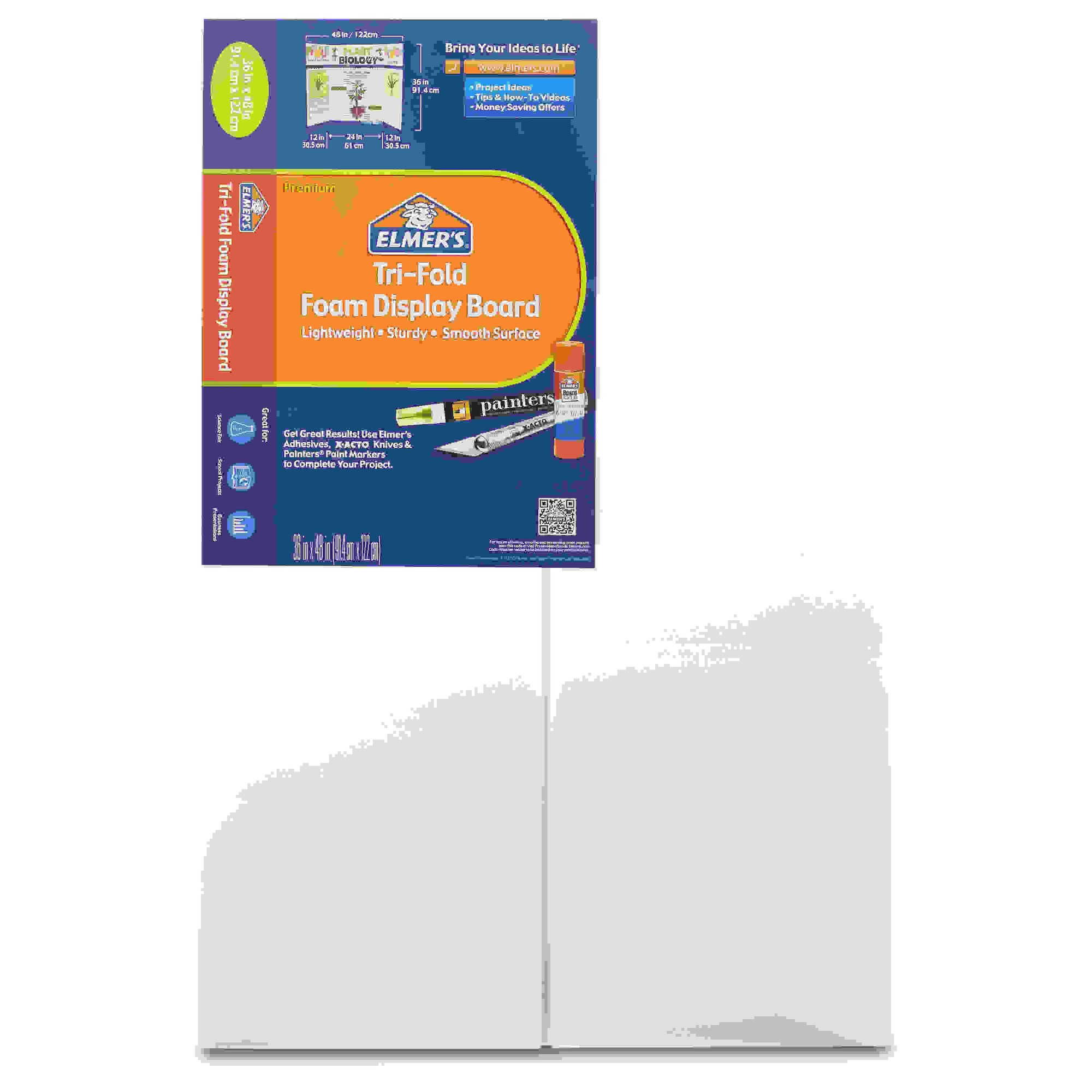 CFC-Free Polystyrene Foam Premium Display Board, 24 x 36, White, 12/Carton