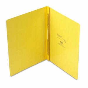PressGuard Report Cover, Prong Clip, Letter, 3" Capacity, Yellow