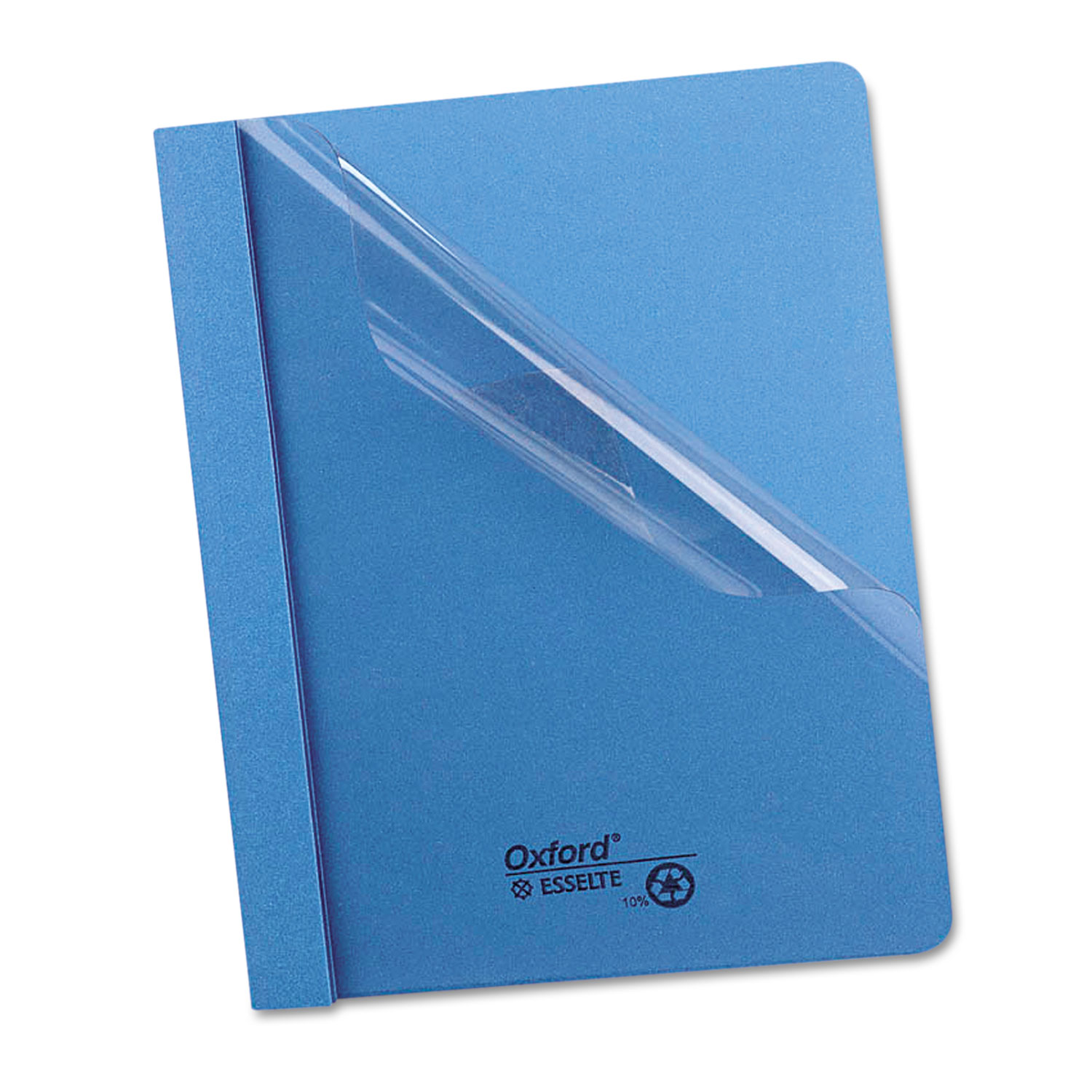 Clear Front Report Cover, 3 Fasteners, Letter, 1/2" Capacity, Blue, 25/Box