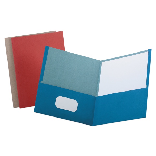 Earthwise 100% Recycled Paper Twin-Pocket Portfolio, Assorted Colors, 25/Box 