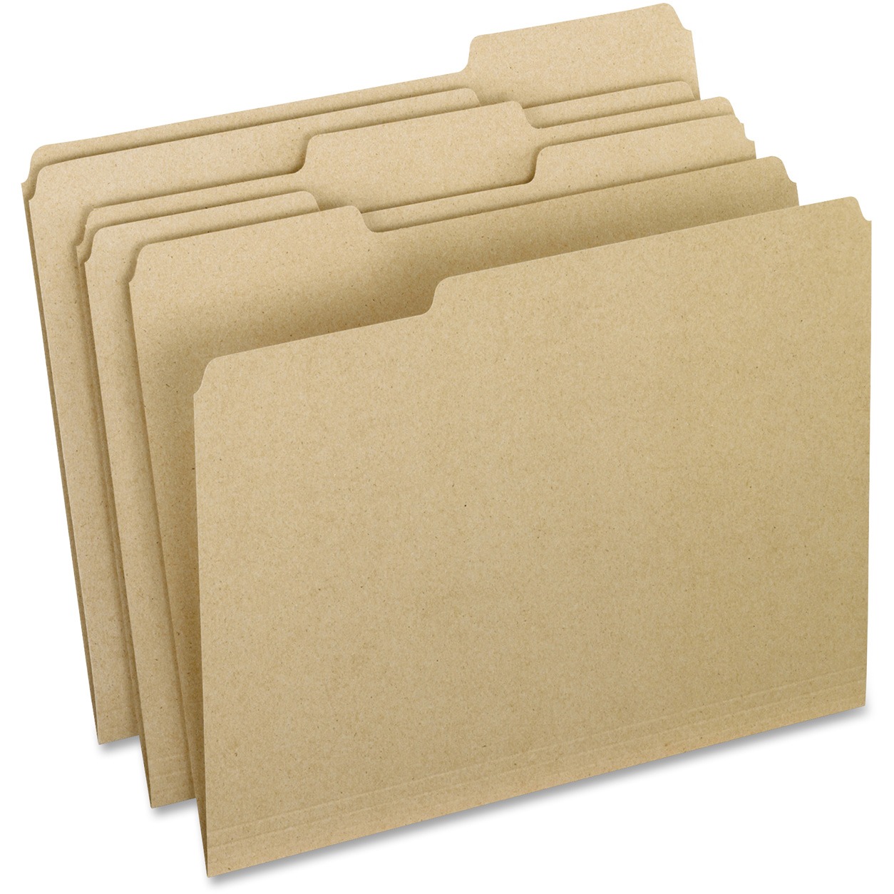 Earthwise Recycled Colored File Folders, 1/3 Top Tab, Letter, Natural, 100/Box