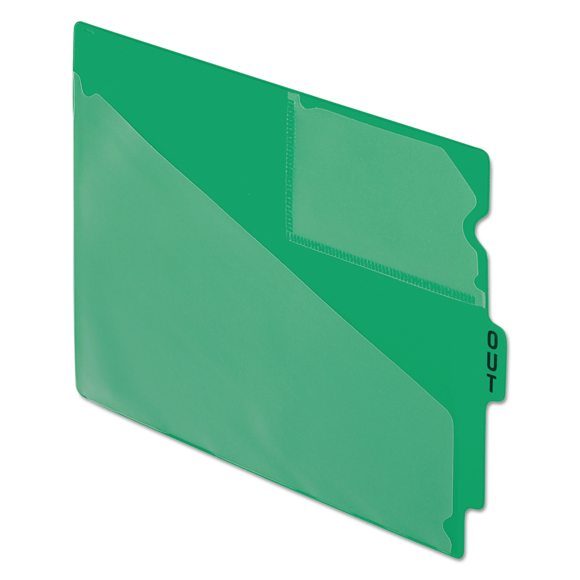 End Tab Poly Out Guides, Center "OUT" Tab, Letter, Green, 50/Box