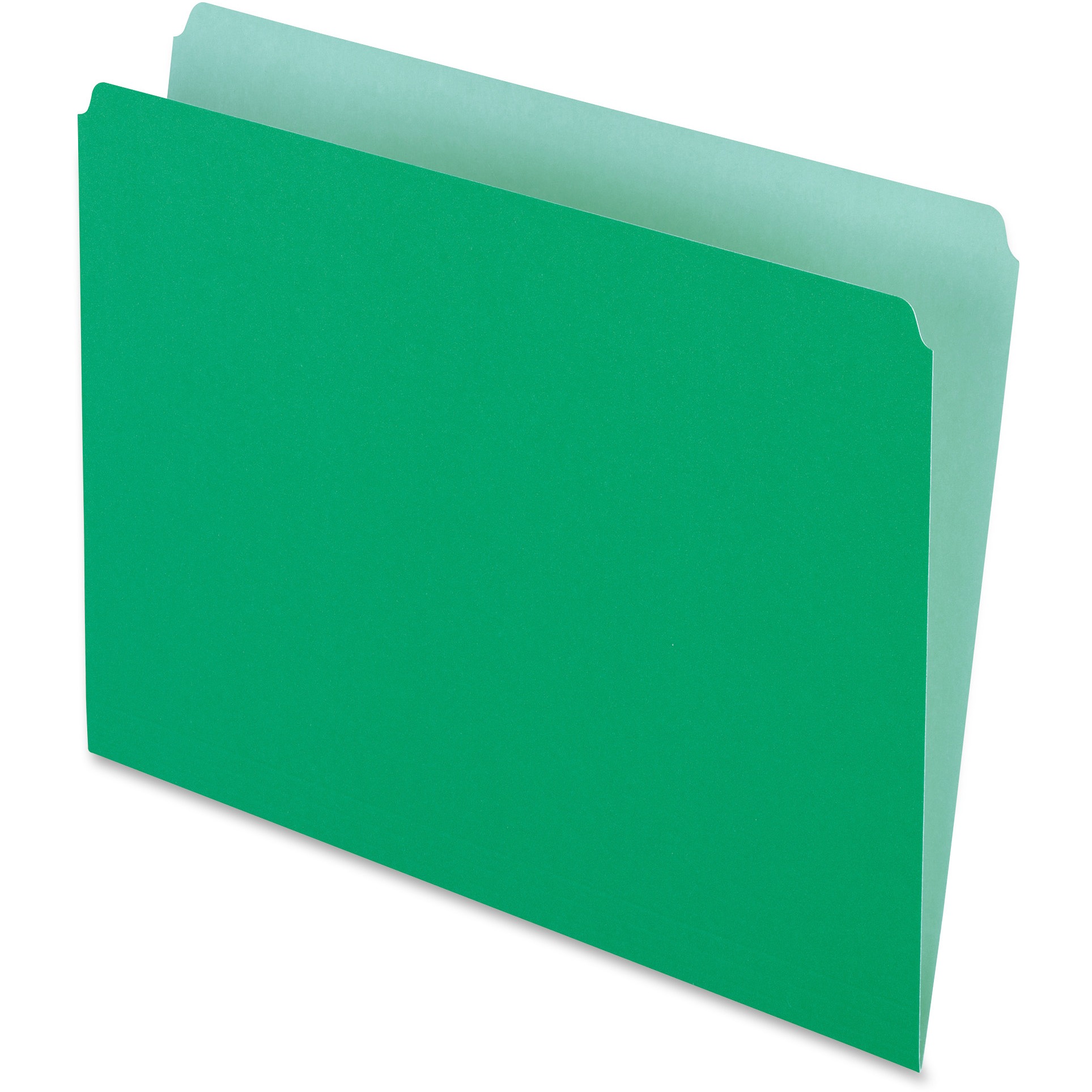 Colored File Folders, Straight Cut, Top Tab, Letter, Green/Light Green, 100/Box