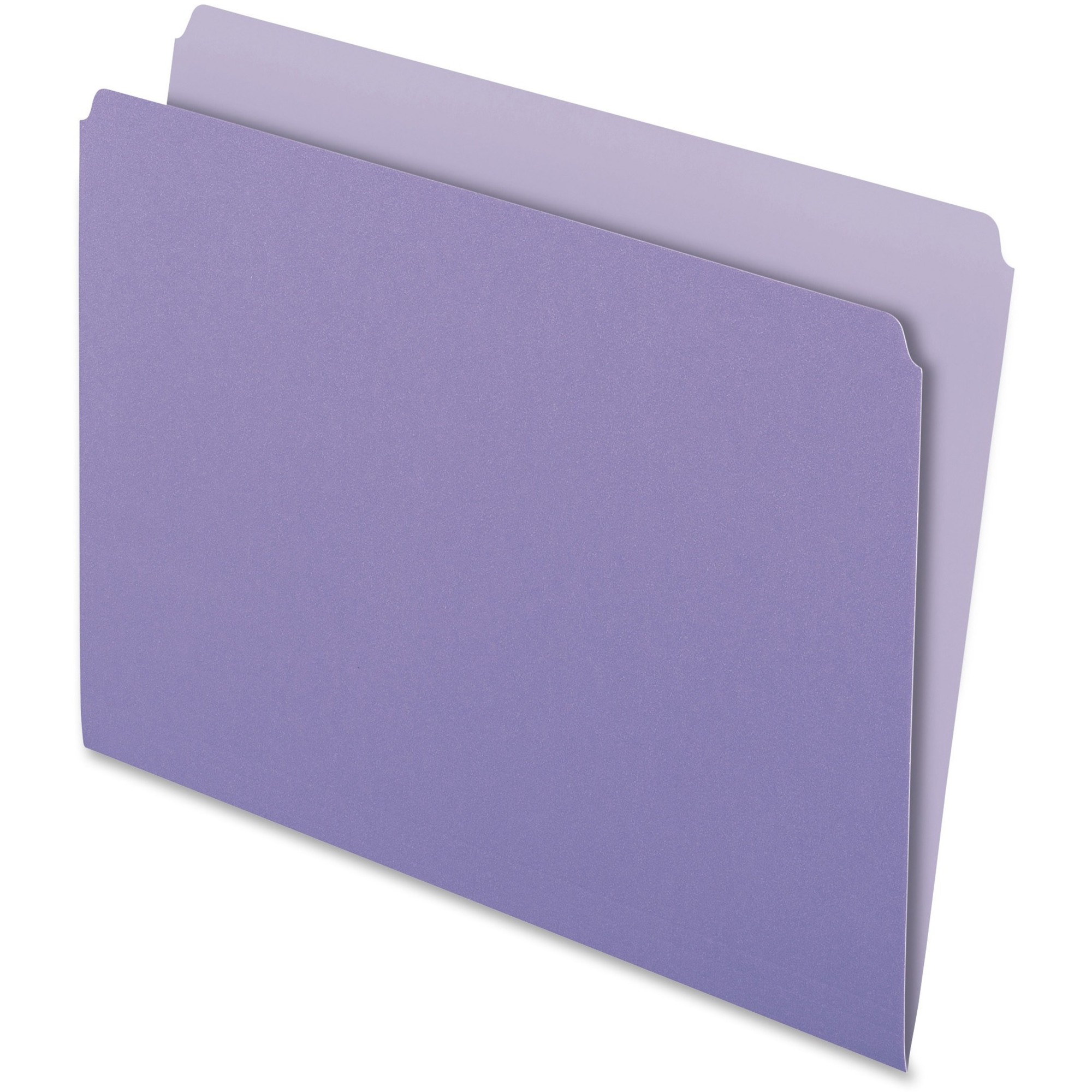Colored File Folders, Straight Top Tab, Letter, Lavender/Light Lavender, 100/Box