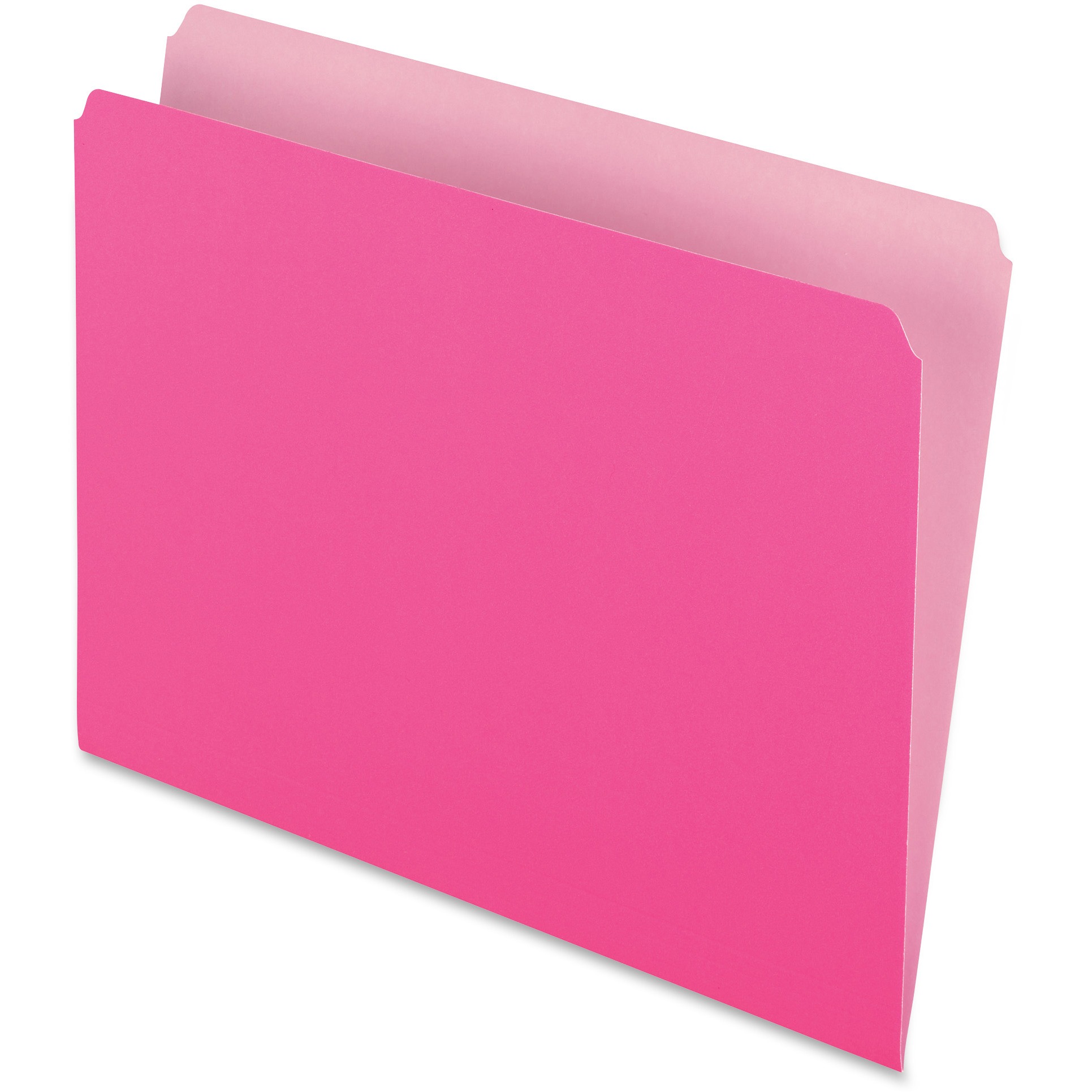 Colored File Folders, Straight Cut, Top Tab, Letter, Pink/Light Pink, 100/Box