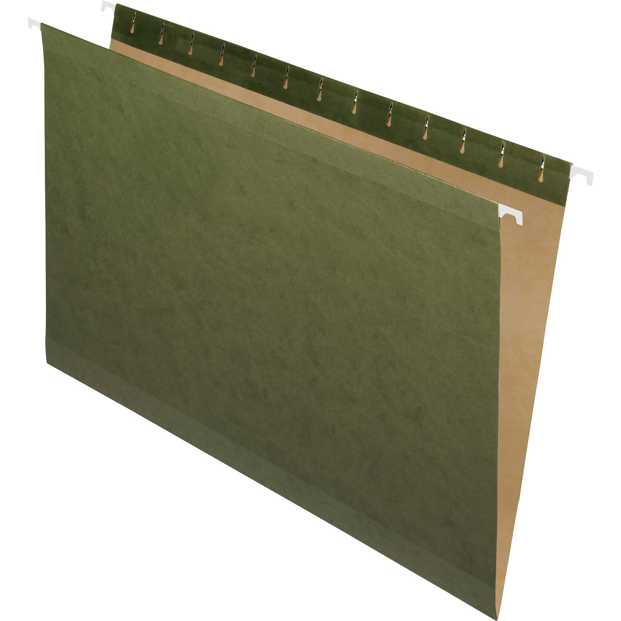 Hanging File Folders, No Tabs, Legal, Standard Green, 25/Box