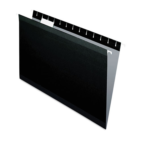 Reinforced Hanging Folders, 1/5 Tab, Legal, Black, 25/Box