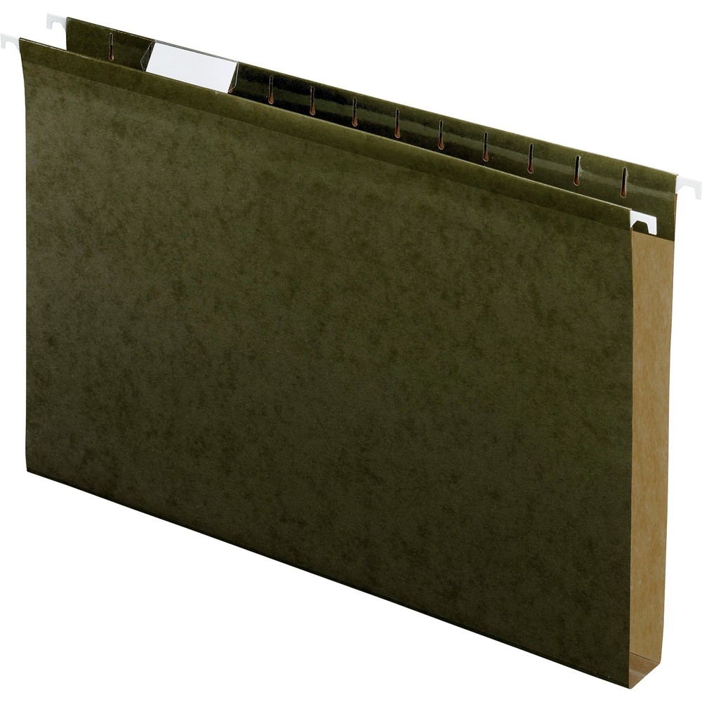 Reinforced 1" Extra Capacity Hanging Folders, Legal, Standard Green, 25/Box