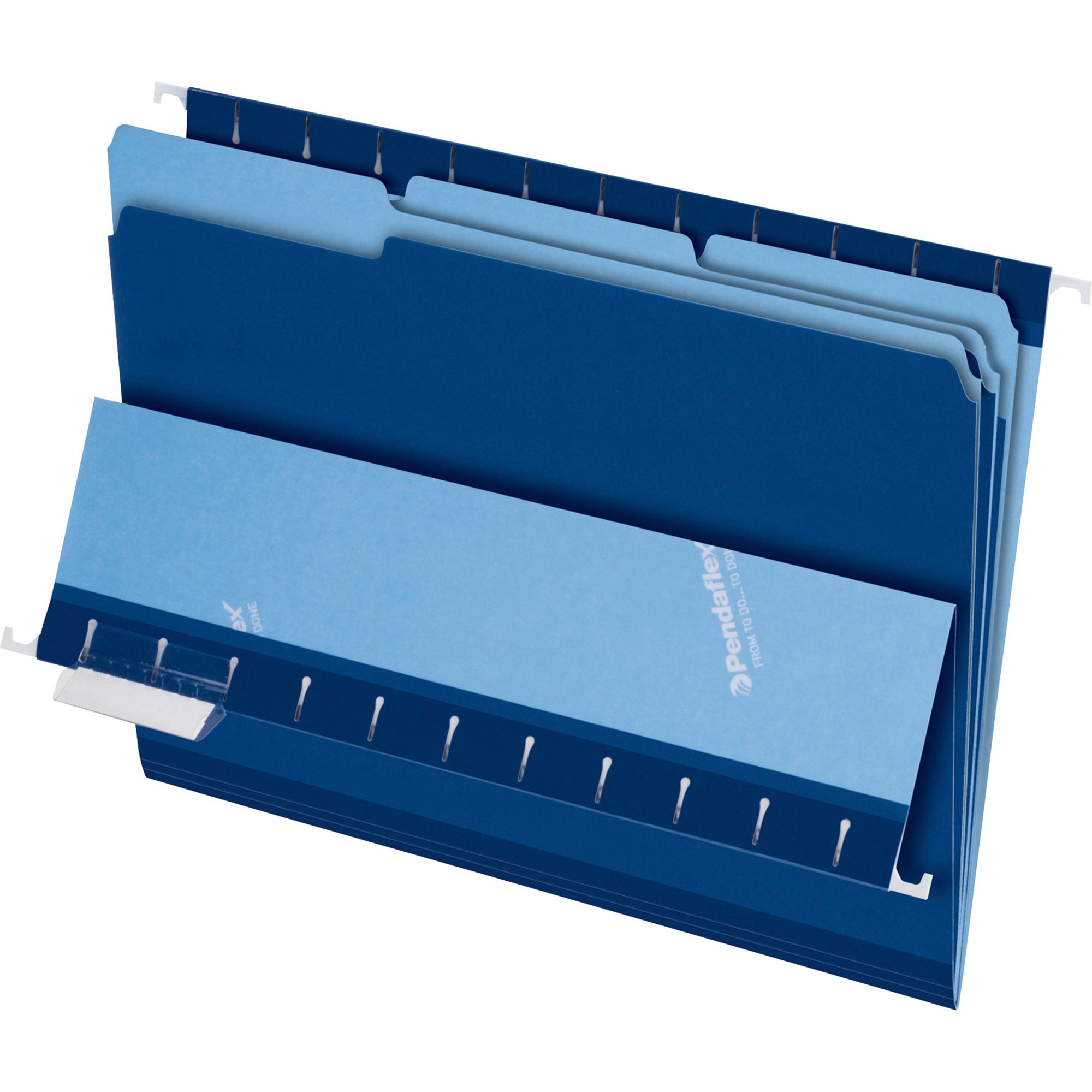 Interior File Folders, 1/3 Cut Top Tab, Letter, Navy Blue, 100/Box