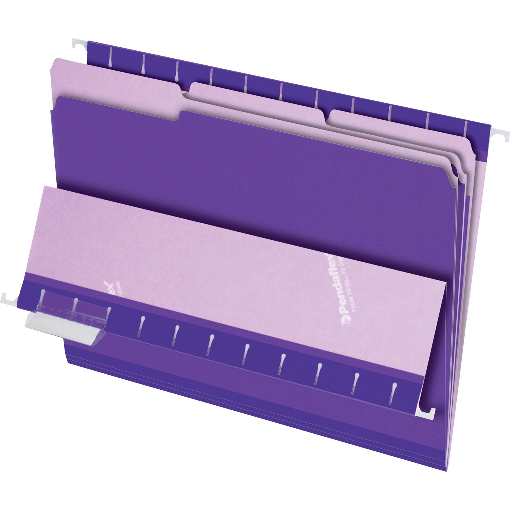 Interior File Folders, 1/3 Cut Top Tab, Letter, Violet, 100/Box