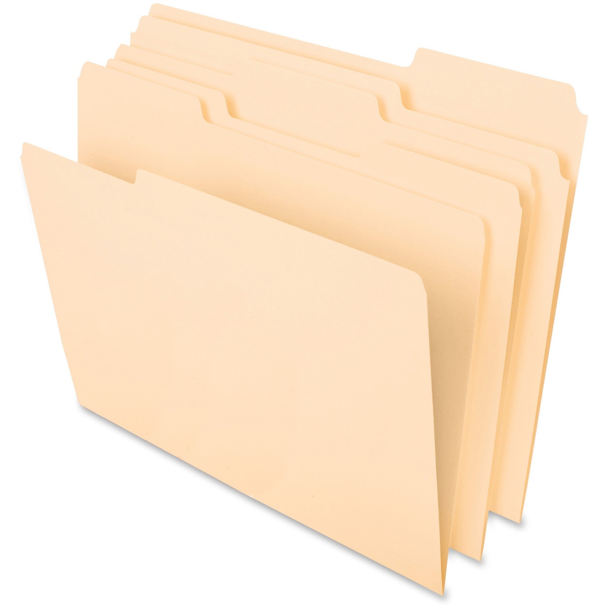 CutLess File Folders, 1/3 Cut Top Tab, Letter, Manila, 100/Box