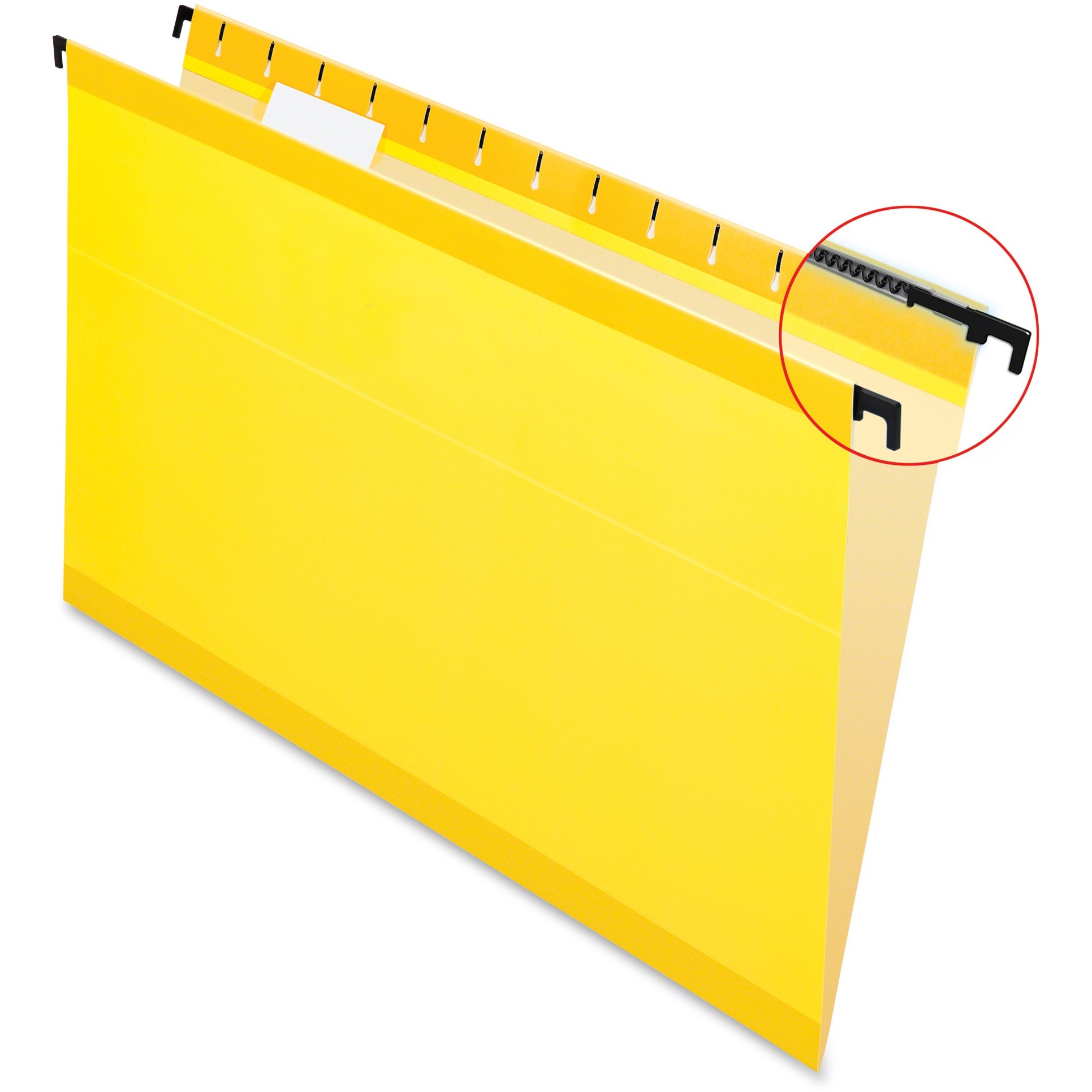 Poly Laminate Hanging Folders, Legal, 1/5 Tab, Yellow, 20/Box