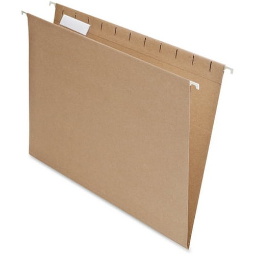 Earthwise Recycled Hanging File Folders, 1/5 Tab, Letter, Natural, 25/Box