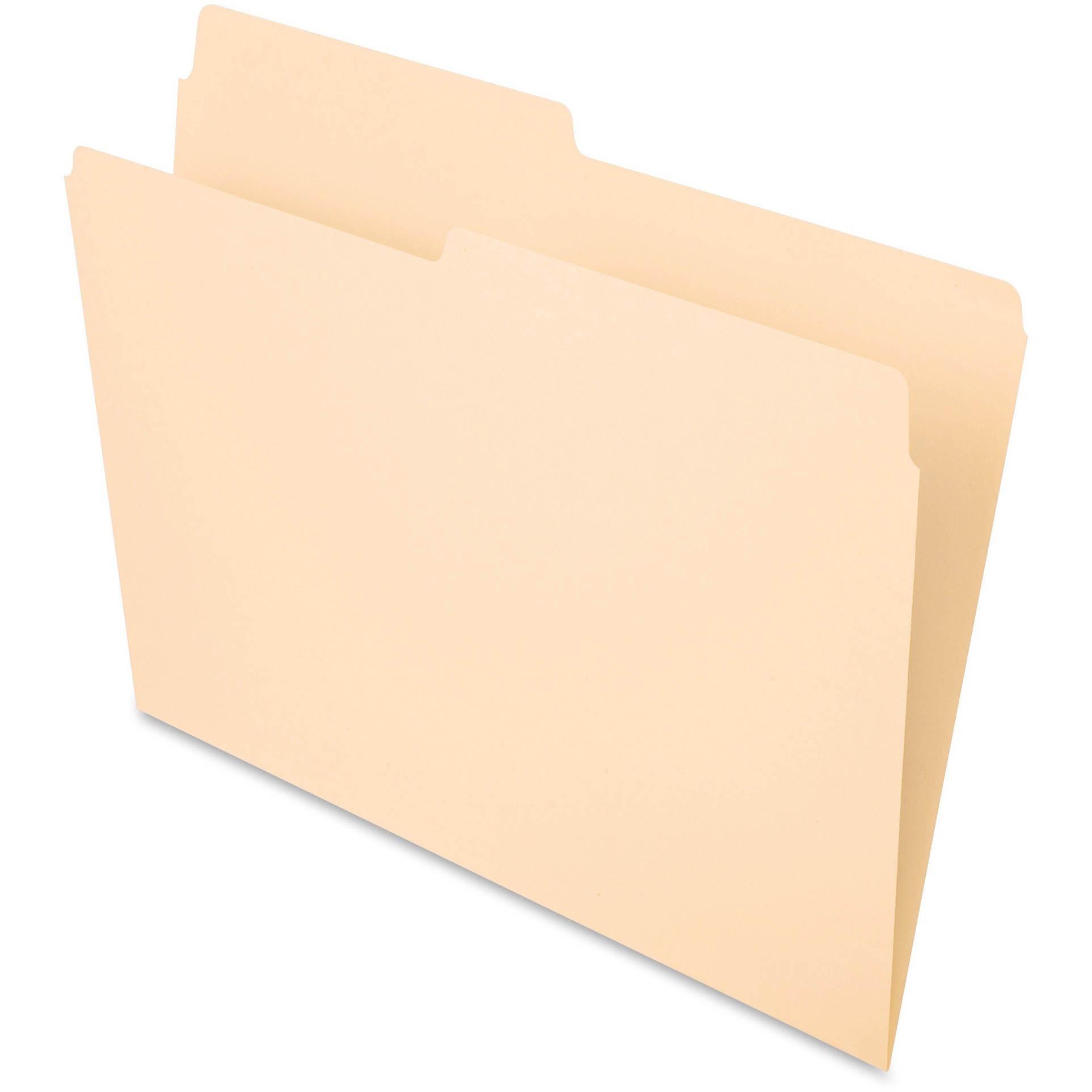 File Folders, 1/2 Cut, Top Tab, Letter, Manila, 100/Box