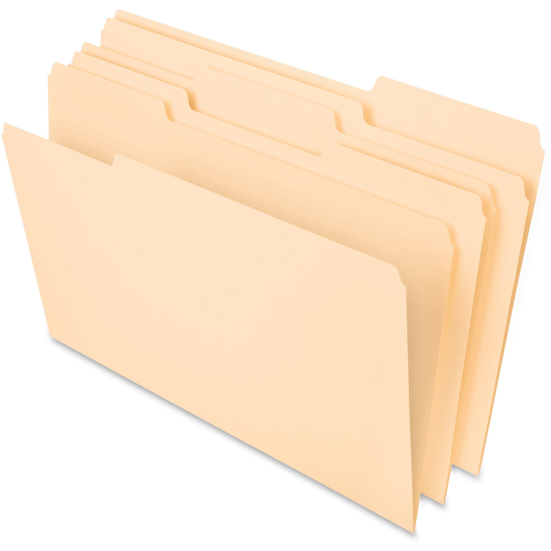 File Folders, 1/3 Cut Top Tab, Legal, Manila, 100/Box