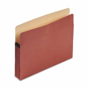 Earthwise 100% Recycled File Pocket, 3 1/2" Exp, Letter, Red Fiber