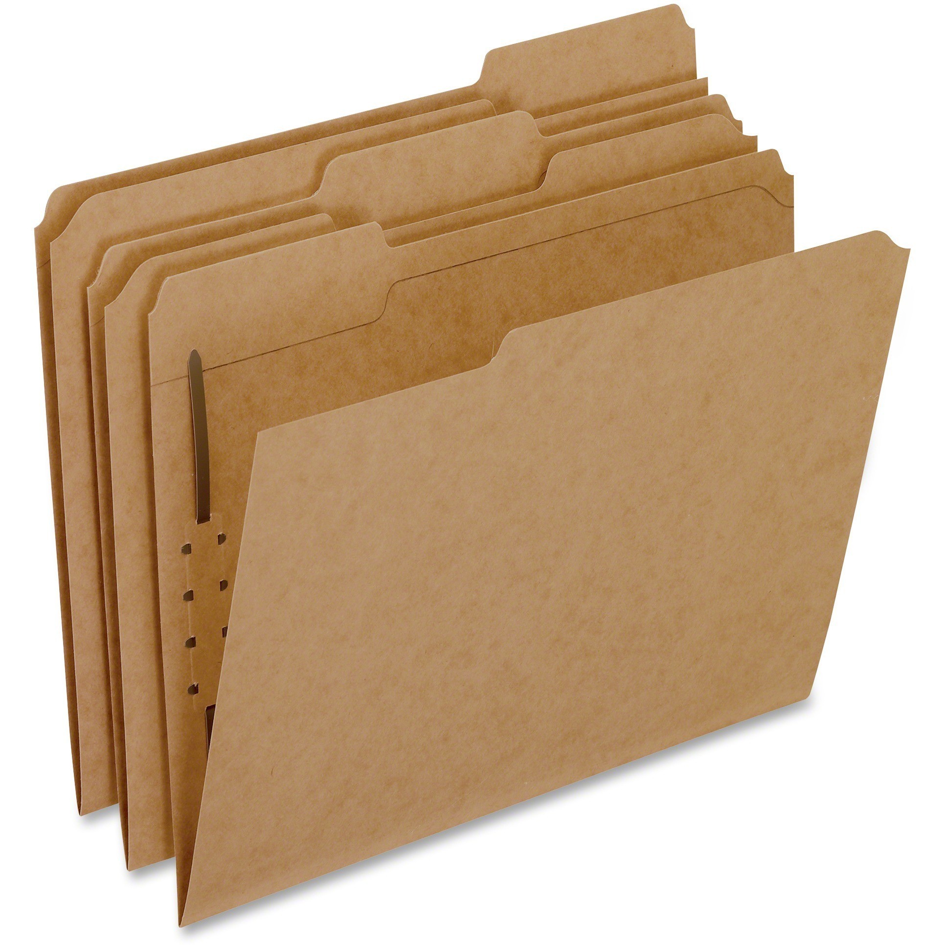 Kraft Fastener Folders, 1 Fastener, 1/3 Cut Tabs, Letter, 50/Box