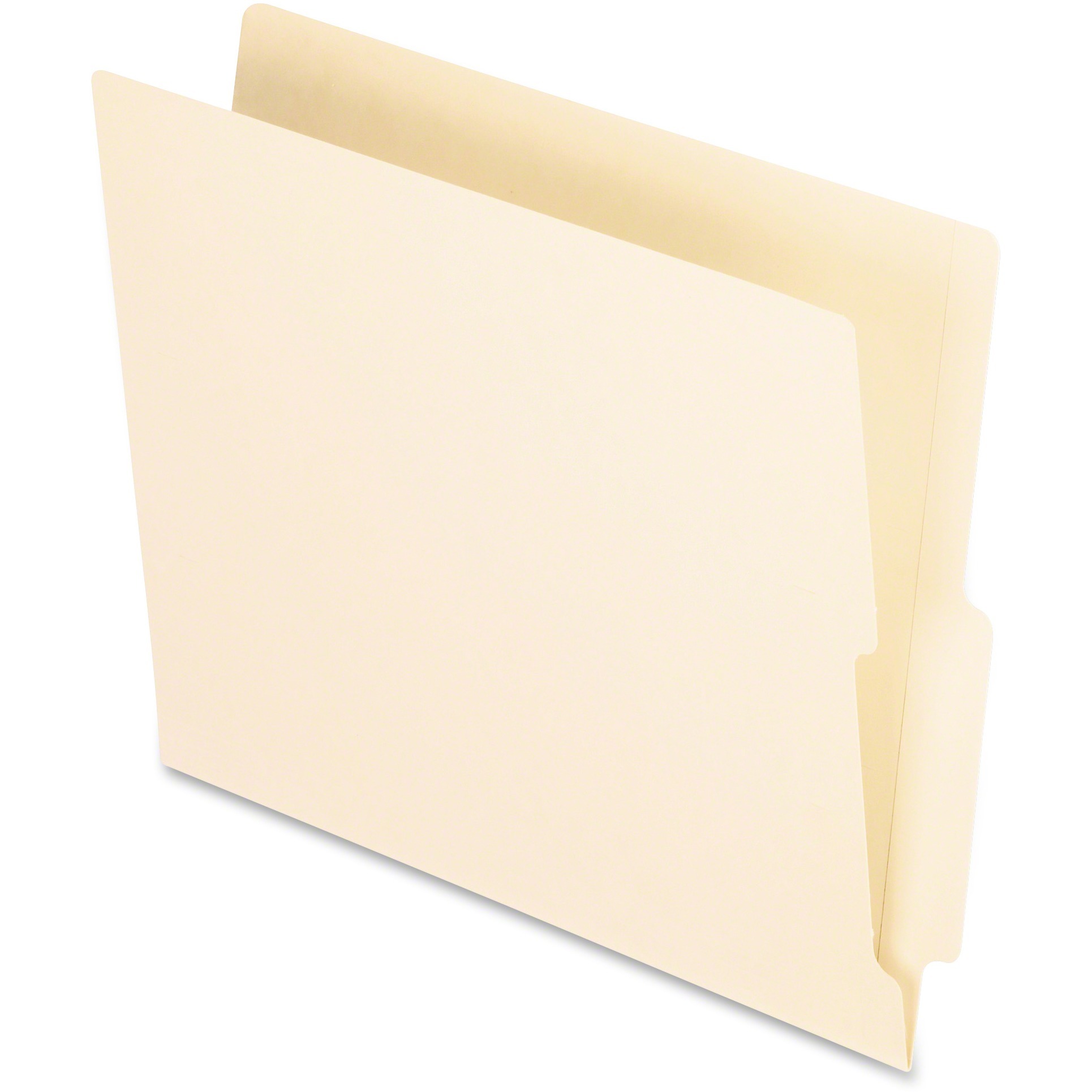 End Tab Folders, Straight Cut Tab, Two Ply, Letter, Manila, 100/Box