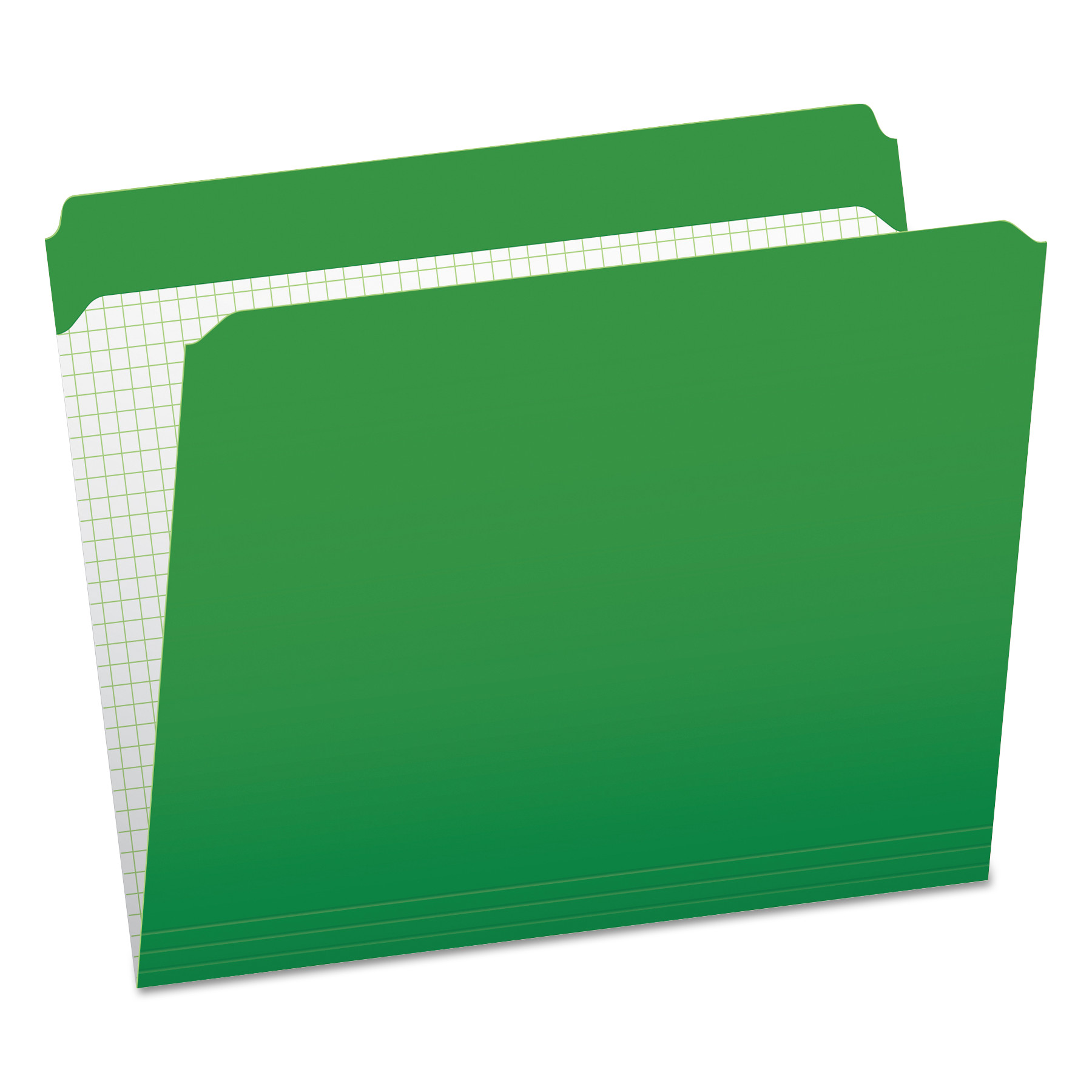 Reinforced Top Tab File Folders, Straight Cut, Letter, Bright Green, 100/Box