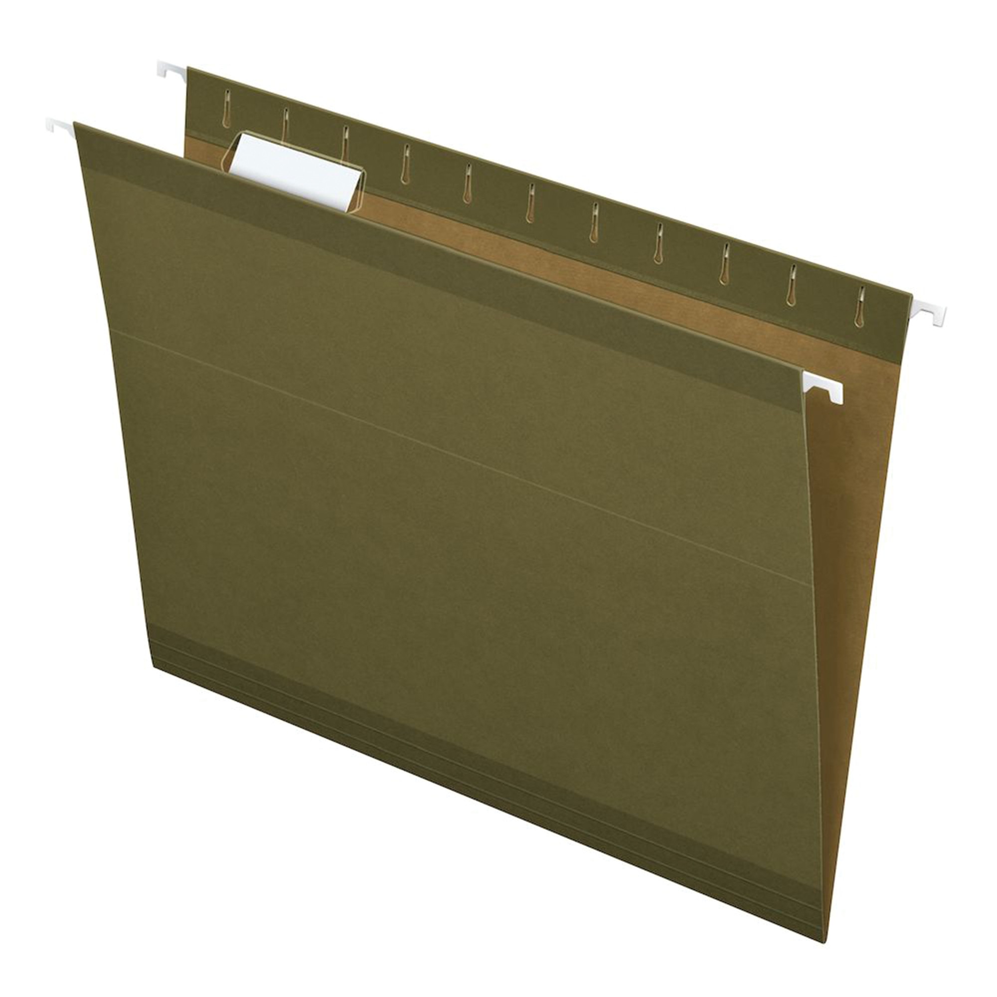 Earthwise Printable-Insert Hanging File Folders, 1/5 Tab, Letter, Green, 25/Box