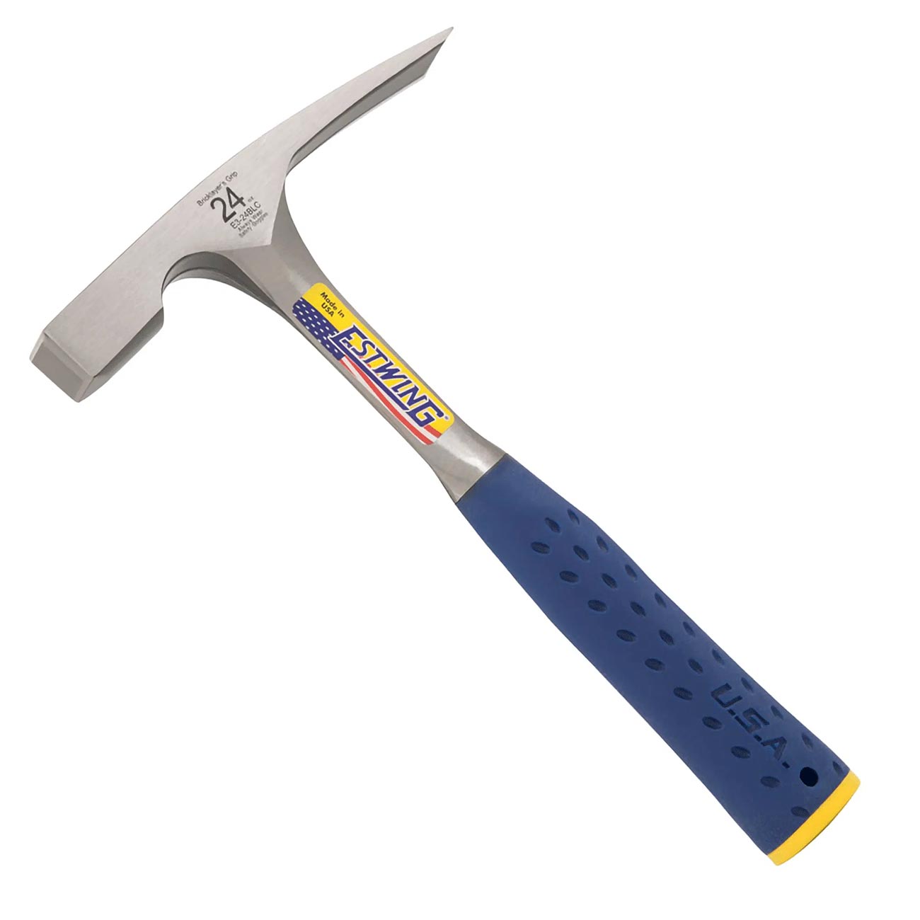 Estwing 24 oz. Bricklayer / MasonGs Smooth Face Hammer - Blue Shock Reduction Grip