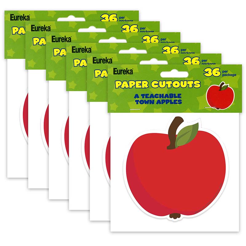 A Teachable Town Apples Paper Cut-Outs, 36 Per Pack, 6 Packs