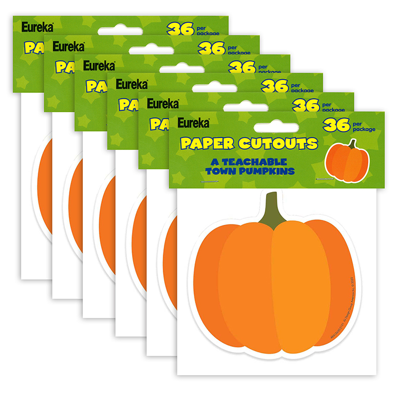 A Teachable Town Pumpkins Paper Cut-Outs, 36 Per Pack, 6 Packs