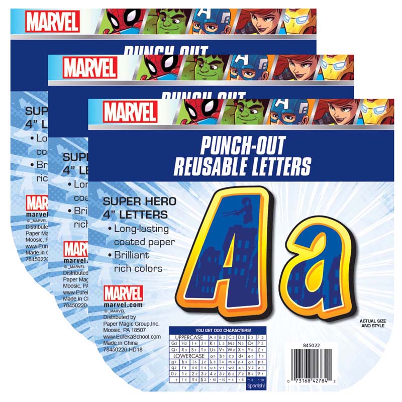 Marvel Super Hero Adventure Deco Letters, 223 Per Pack, 3 Packs
