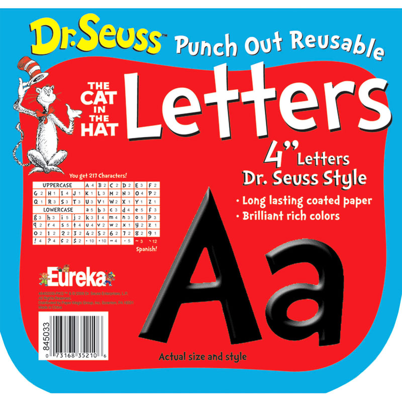 Dr. Seuss Black Deco 4" Letters, 217 Characters