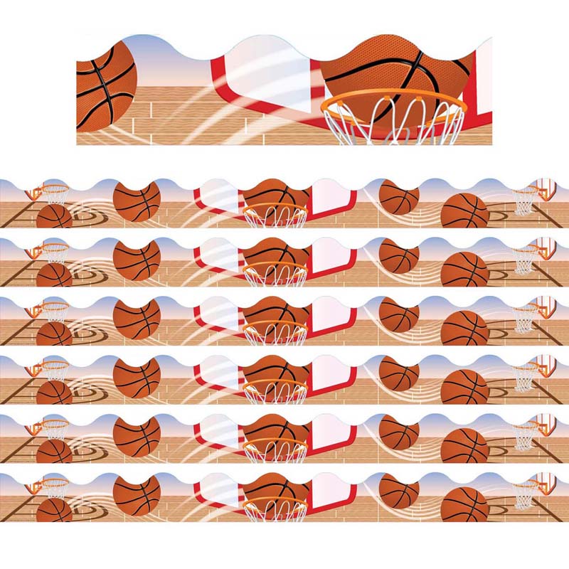 Basketball Deco Trim, 37 Feet Per Pack, 6 Packs