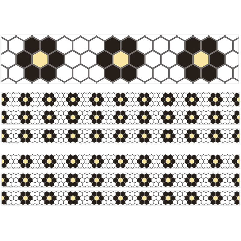 The Hive Floral Mosaic Deco Trim, 37 Feet Per Pack, 6 Packs