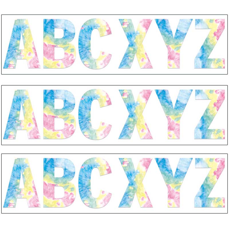 Fluorescent Tie-Dye 7" Deco Letters, 129 Per Pack, 3 Packs