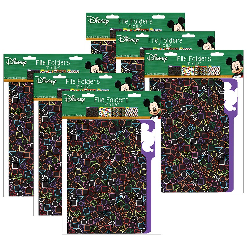 Geo Mickey File Folders, 4 Per Pack, 6 Packs