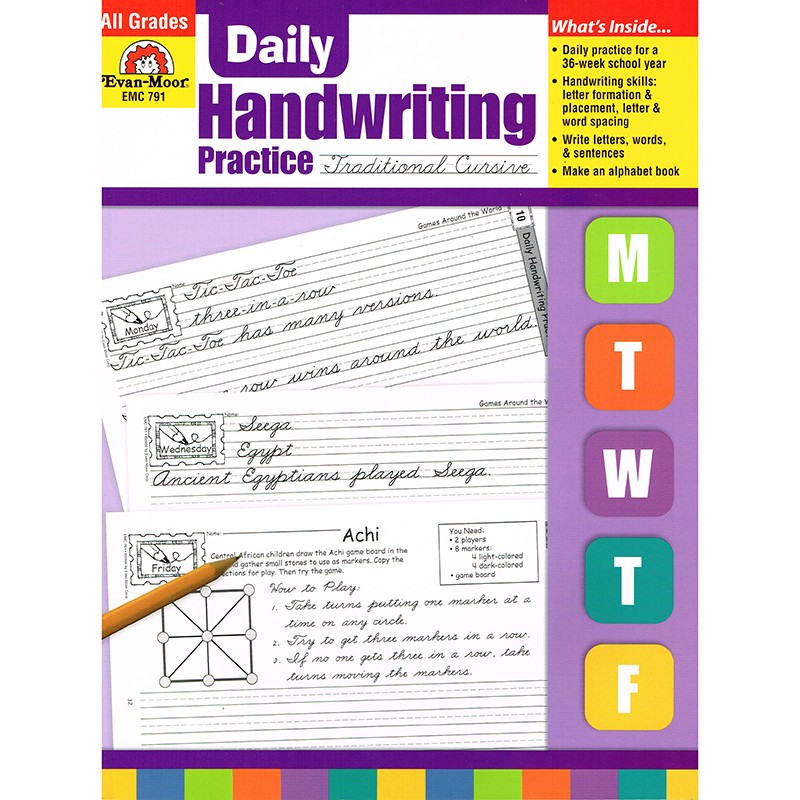 Daily Handwriting Practice Book: Traditional Cursive