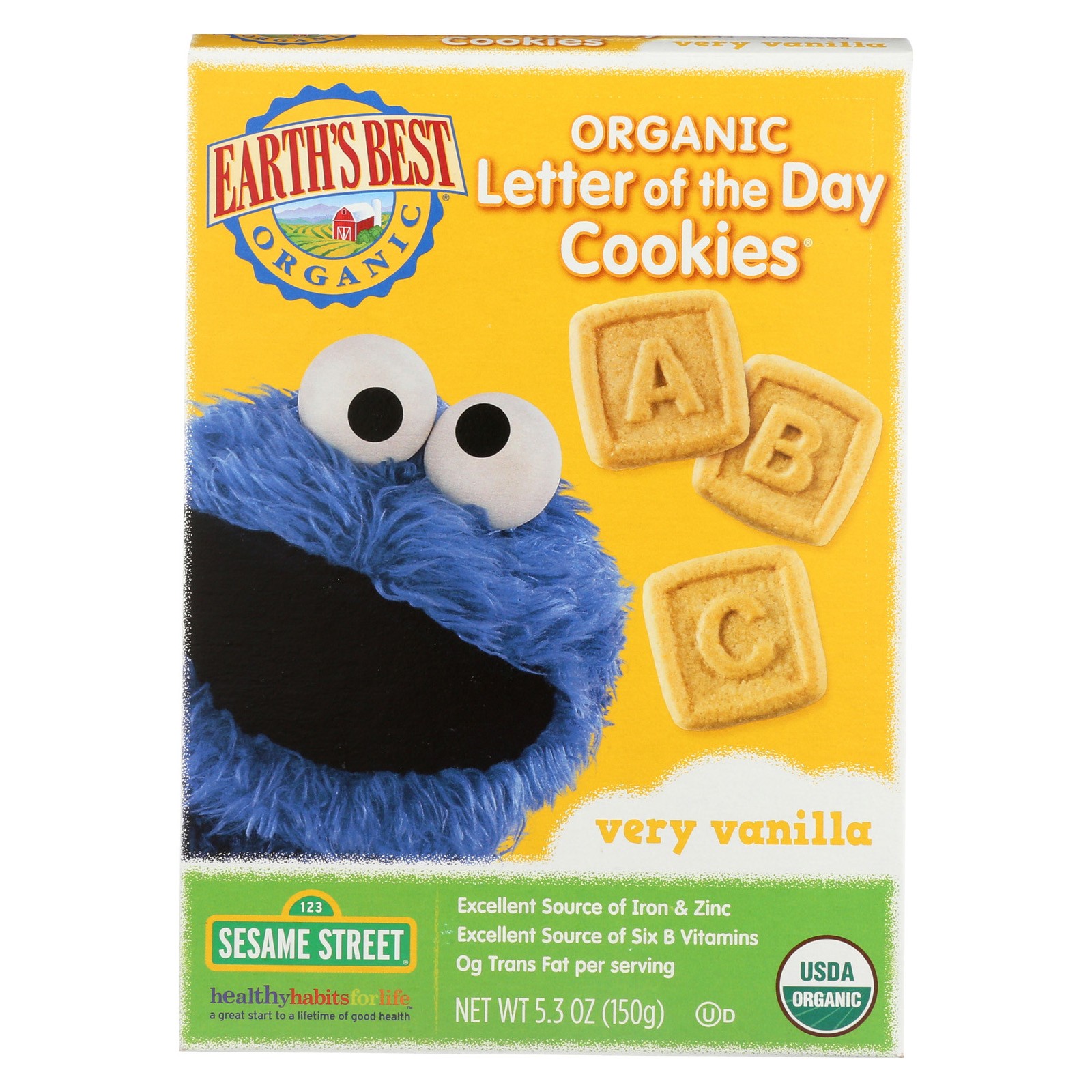 Earth's Best Sesame Street Very Vanilla Cookies (6x5.3 Oz)