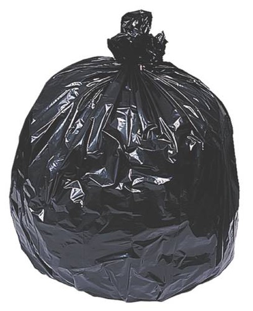 EARTHSENSE CAN LINER TRASH BAGS LOW-DENSITY 38X58 55 GALLON 2MIL FLAT BLACK