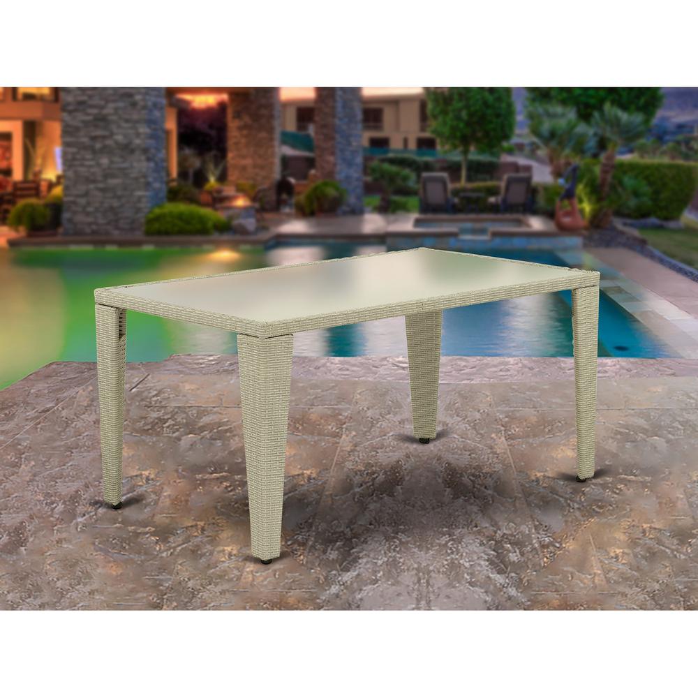 Wicker Patio Table Natural Linen, GULTG03