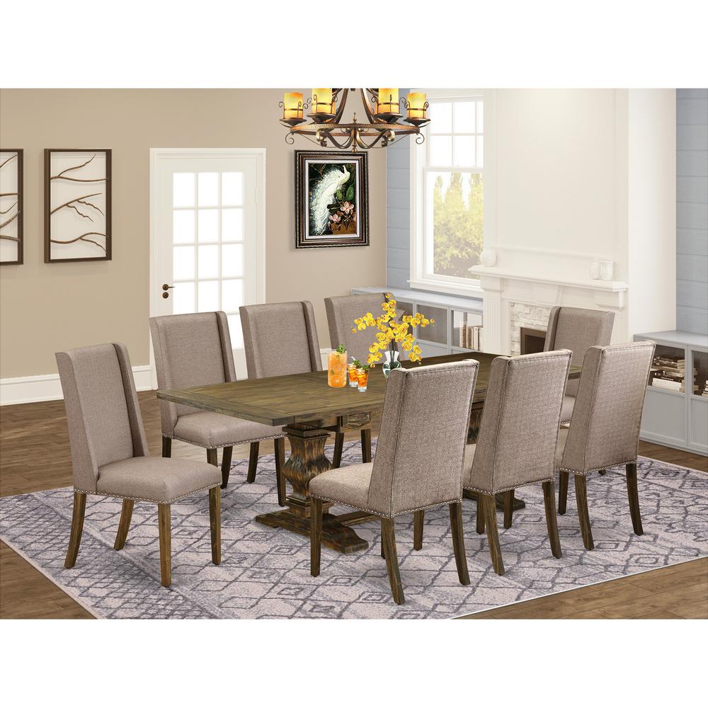 Table Top- Table Pedestal Parson Chairs, LAFL9-77-16