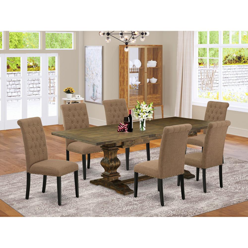 Table Top- Table Pedestal Parson Chairs, LABR7-71-17